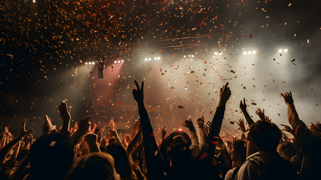 狂欢中的人群摄影图