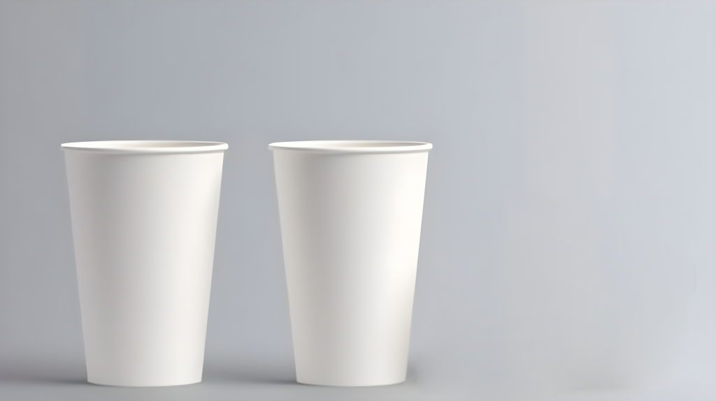 白色背景多个折叠的白纸杯摄影版权图片下载