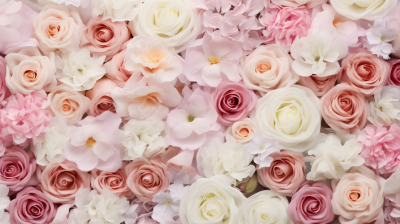 粉白玫瑰花背景的摄影图片