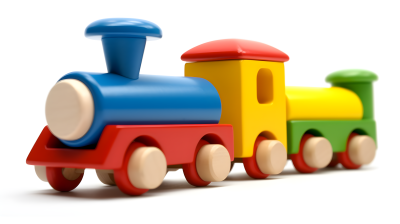 彩色积木搭成的儿童卡通火车摄影图片