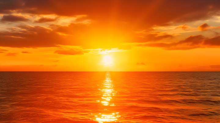 夕阳西下，海洋之上的摄影版权图片下载
