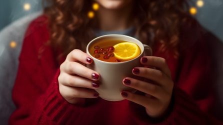 柠檬茶的温暖摄影图