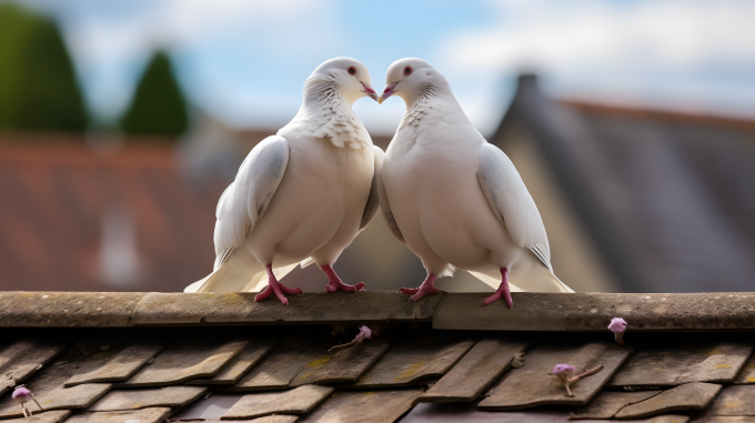 婚礼上一对白鸽摄影图片