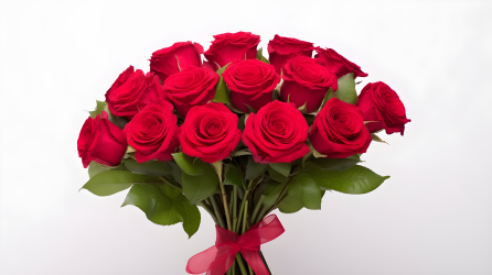 一簇红玫瑰花束摄影图片