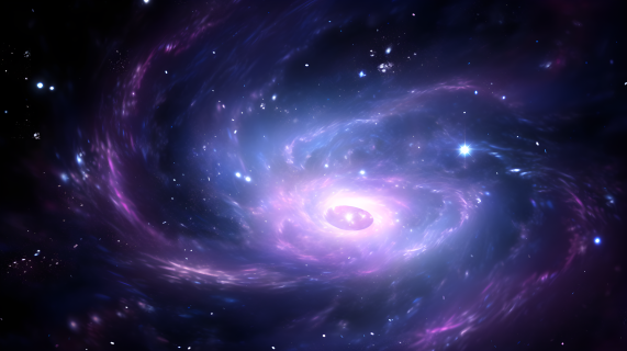 星辰缭绕的光红蓝色螺旋科学插图摄影图片