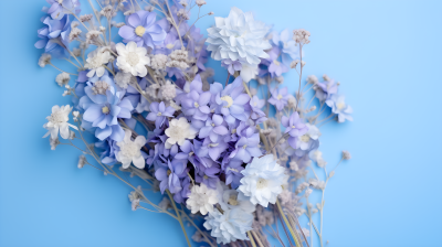 清新蓝白花朵摄影图