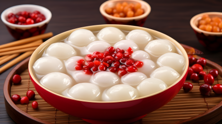 水滴风格的中国传统甜点师傅摄影图片