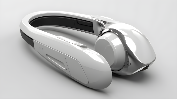蓝牙耳机3D模型摄影版权图片下载