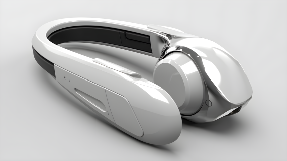 蓝牙耳机3D模型摄影图片