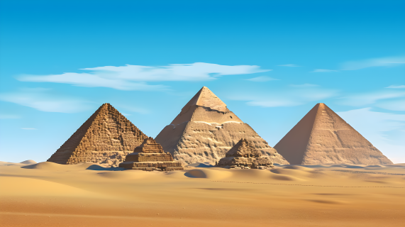埃及金字塔的神秘幻影摄影图