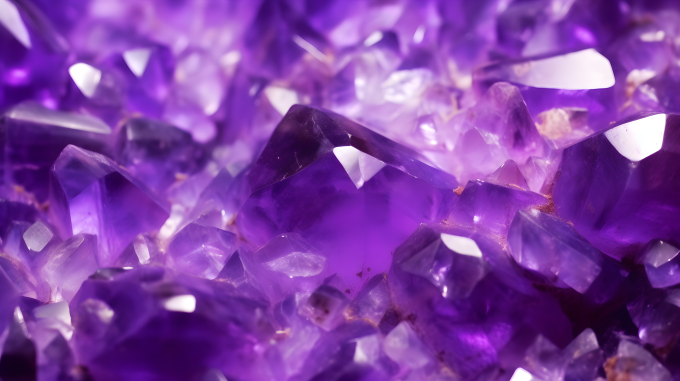 晶莹剔透的紫色水晶摄影图