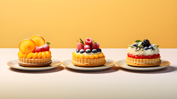 四款红果塔美食摄影图片