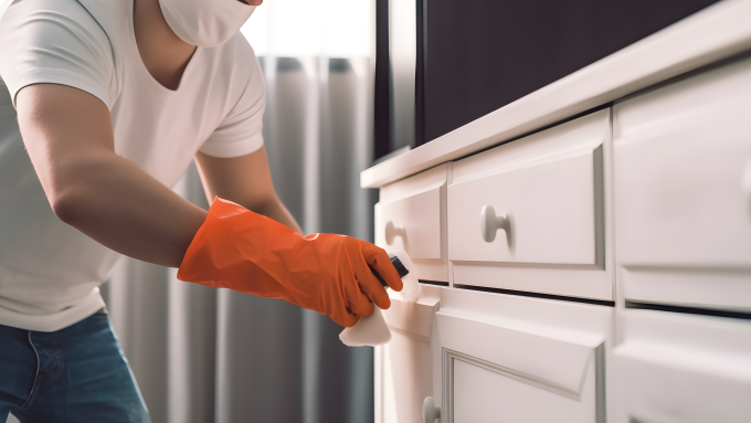 专业家政清洁服务打扫梳妆台摄影图片