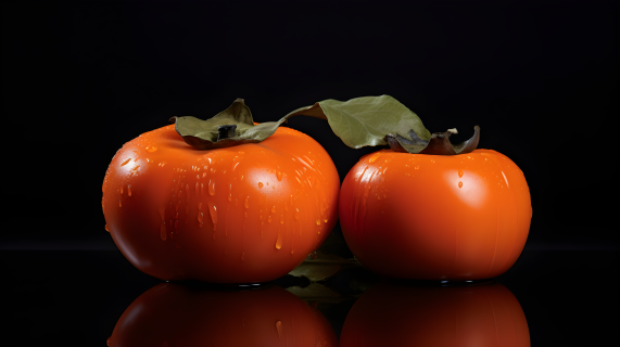柿子水果与食谱摄影图