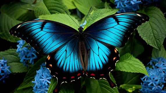 蓝色蝴蝶摄影图