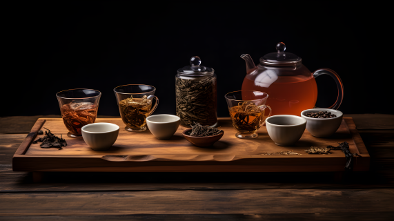 细线条上的木纹茶水摄影图
