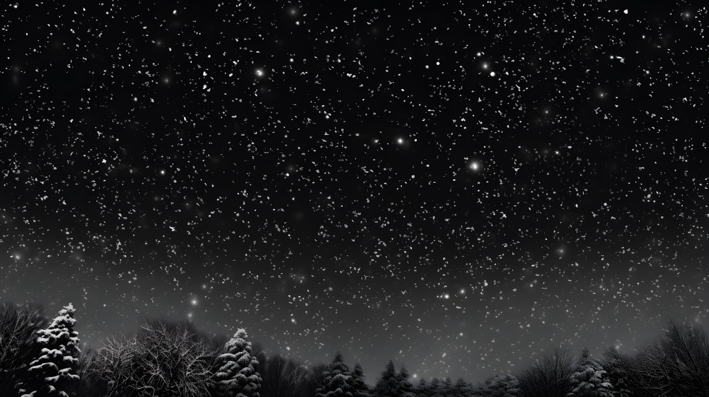 夜空中飘落的雪花摄影图片