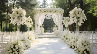 白椅花境户外婚礼摄影图片