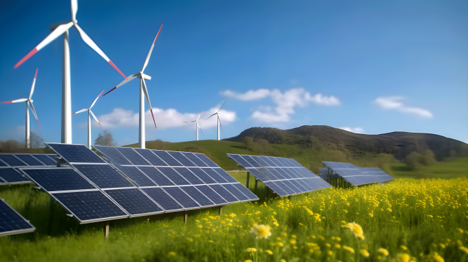 多晶硅太阳能电池板摄影图片