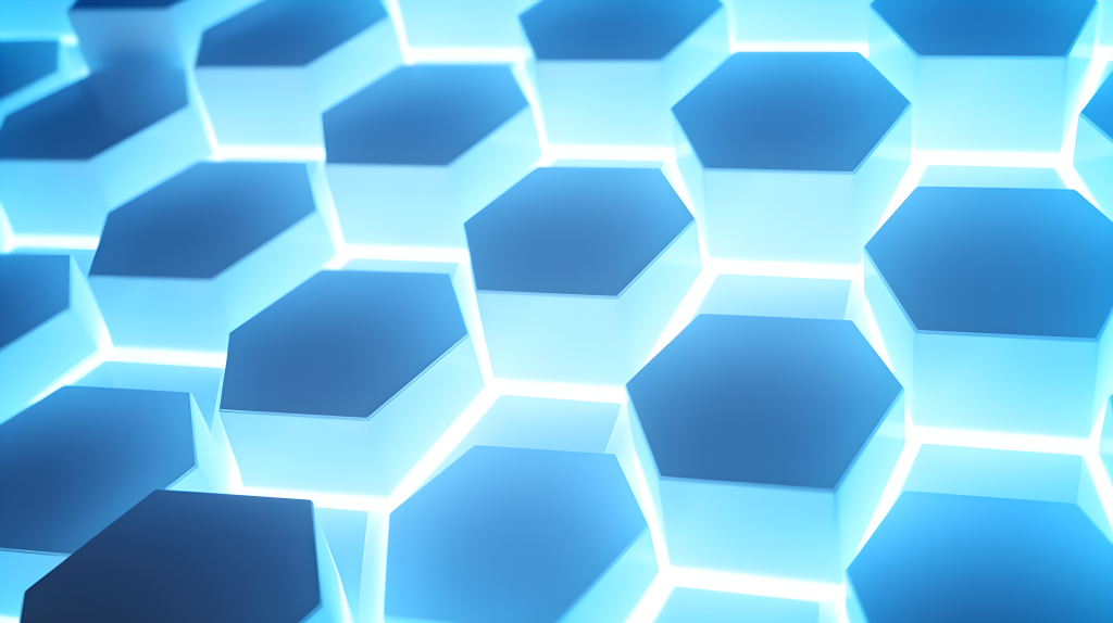蓝色六边形摄影图片