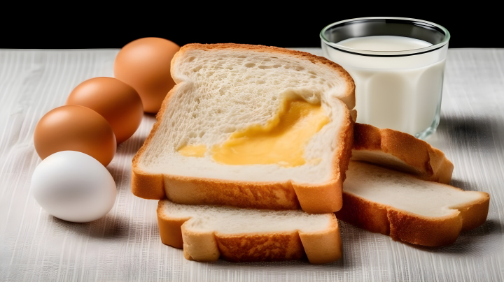 奶酪蛋挞与面包的摄影版权图片下载