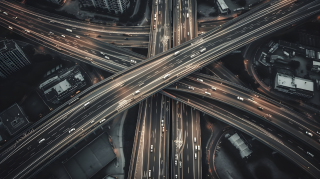 上海高架公路错综复杂摄影图片