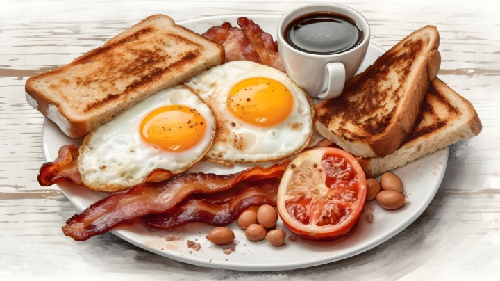 营养丰富的早餐摄影图版权图片下载