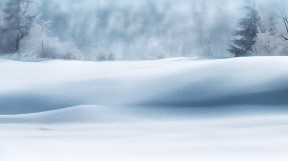 白茫茫一片的冬日雪景摄影图片