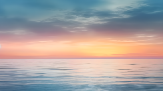 海洋落日超凡极简摄影图