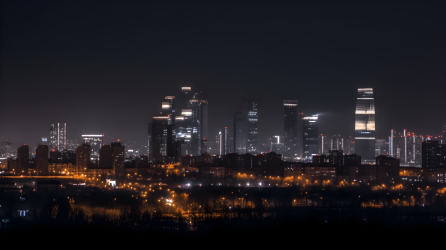 上海夜景高楼摄影图