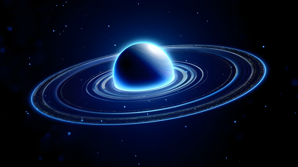 宇宙星空与土星环摄影图片