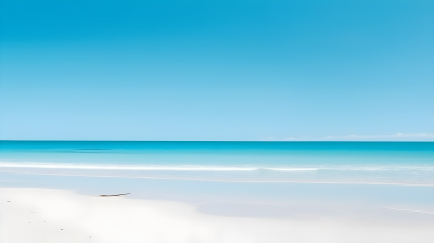 梦幻白沙滩下的碧蓝天空摄影图片