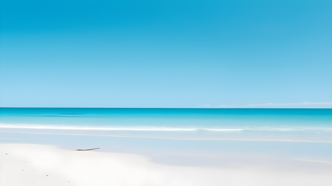 梦幻白沙滩下的碧蓝天空摄影图片