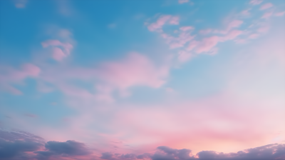 柔焦风格下的粉蓝天空摄影图片