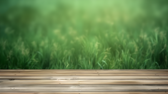 木质绿色草地背景的摄影图片