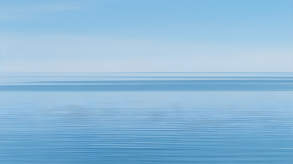 高地平线风格的沉思之美蓝色水中的摄影图