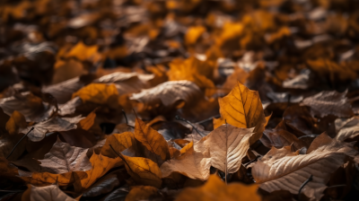 秋叶落叶森林摄影图