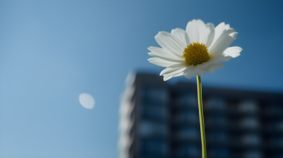 白色雏菊的优雅极简摄影图