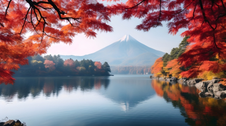 日本秋季山水风景摄影图片