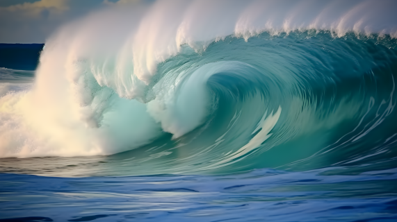 汹涌澎湃的海浪摄影图片