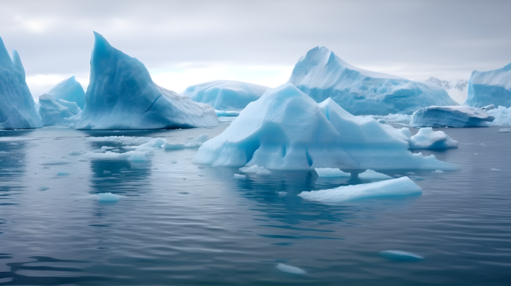 海天相接的雄伟冰山摄影版权图片下载