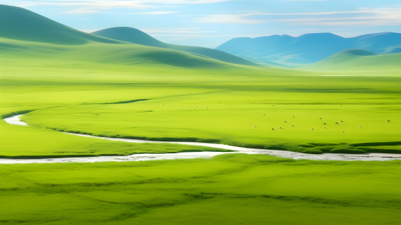 美丽阳光的大草原摄影图片