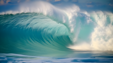 浩瀚无边的海洋波涛汹涌摄影图