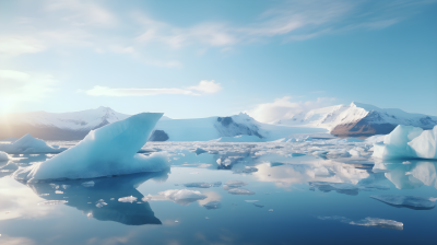 冰山蓝色海洋自然风光摄影图片
