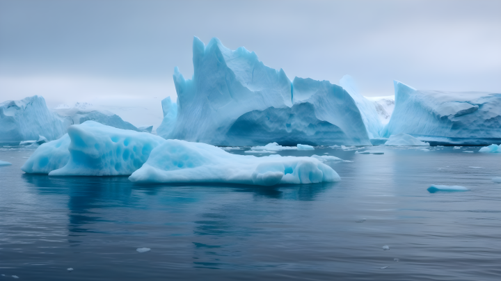 海天一色冰山壮美摄影版权图片下载