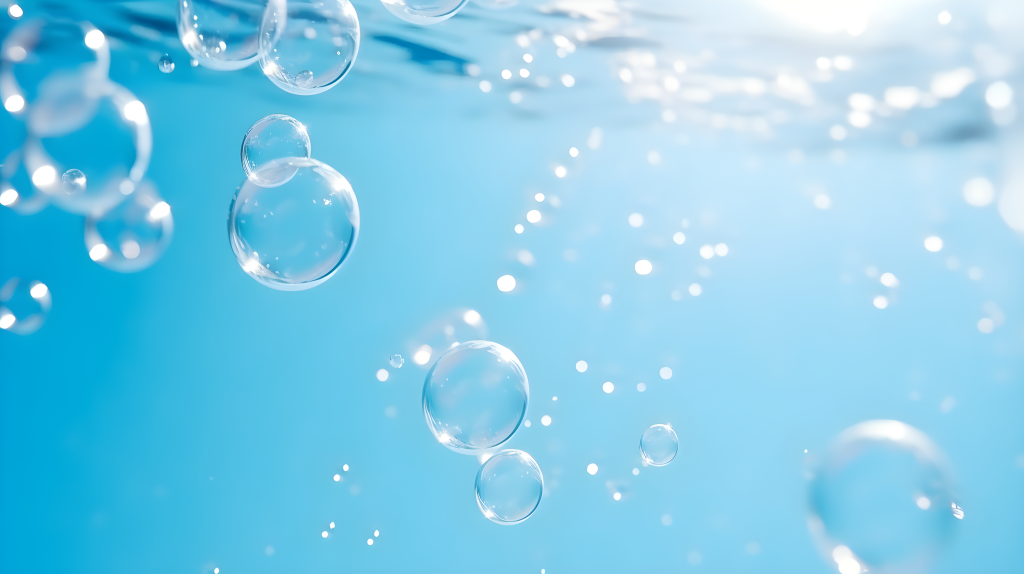 逼真水下漂浮泡泡摄影图片