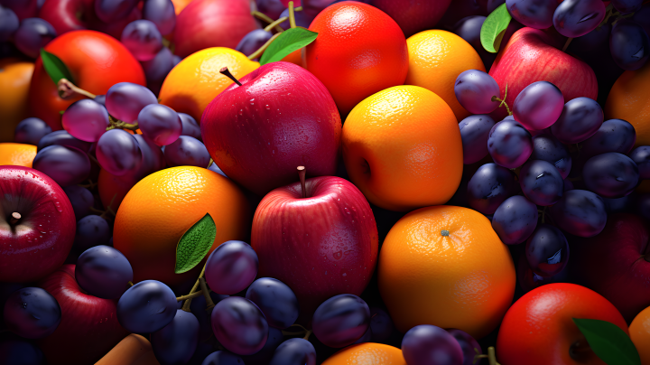 大胆鲜明的色彩轻红和紫色的水果摄影图版权图片下载