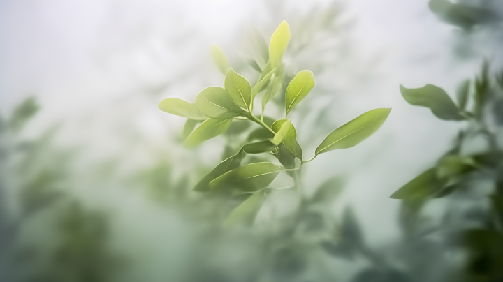 绿色植物与优雅色彩的柔和摄影图版权图片下载