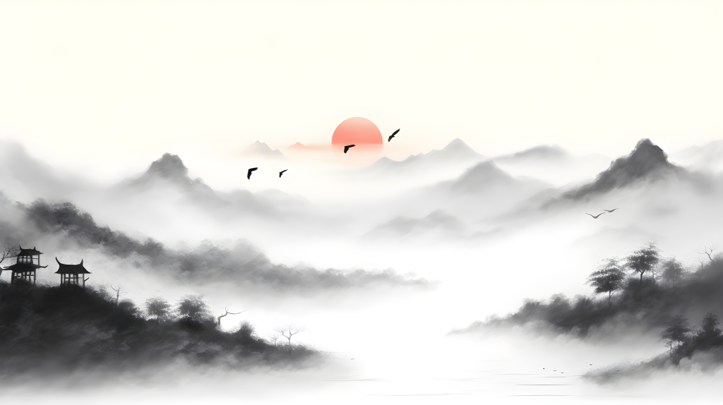 苍山背景下的恬静摄影图