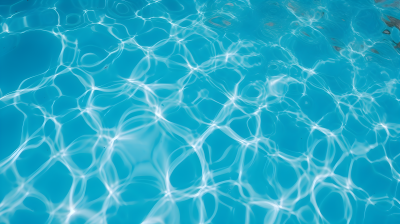 清澈瑰丽的蓝色游泳池摄影图